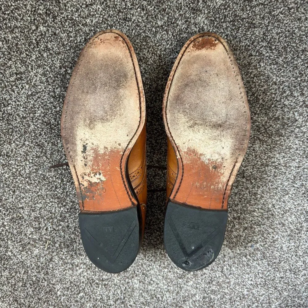 Allen Edmonds Madison Park 9728 Walnut Wingtip Derby Shoes 10.5 3E EEE Wide USA
